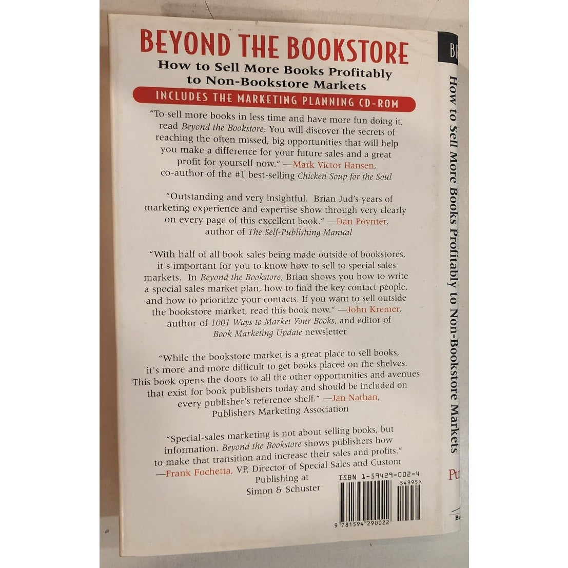 Beyond the Bookstore by Brian Jud Hardcover Book Marketing Guide