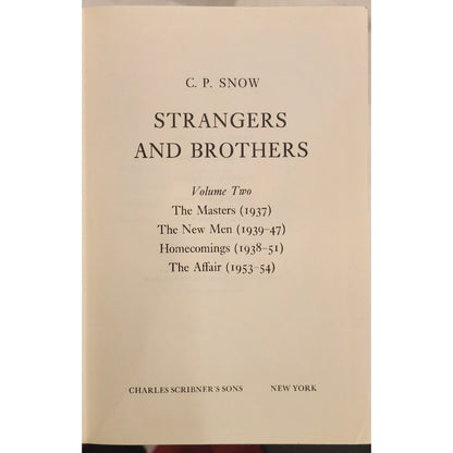 Strangers and Brothers - Volumes I, II, and III - C.P. Snow - Scribers
