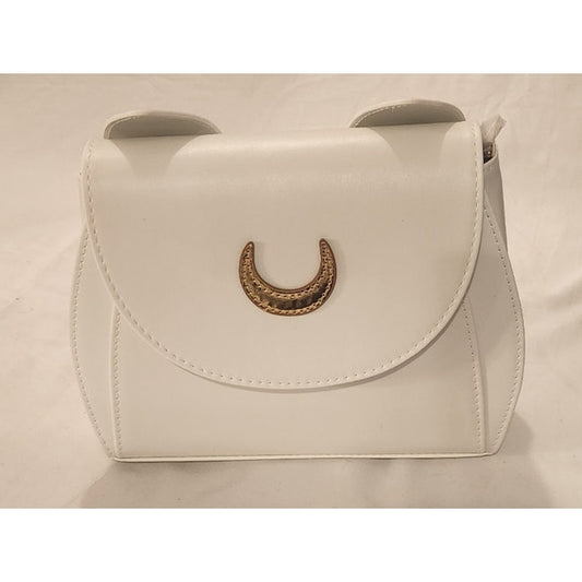 New White Cat Ear Mini Crossbody Handbag w/ Strap & Pockets