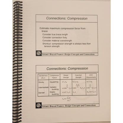 Seismic Braced Frames AISC Short Course Sabelli Spiral Bound Engineering Manual