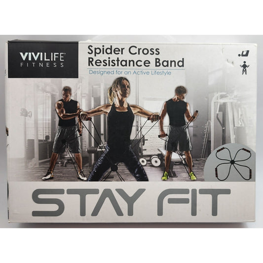 Vivilife -Spider Cross Resistance Band Kit - For An Active Lifestyle. Black/Red