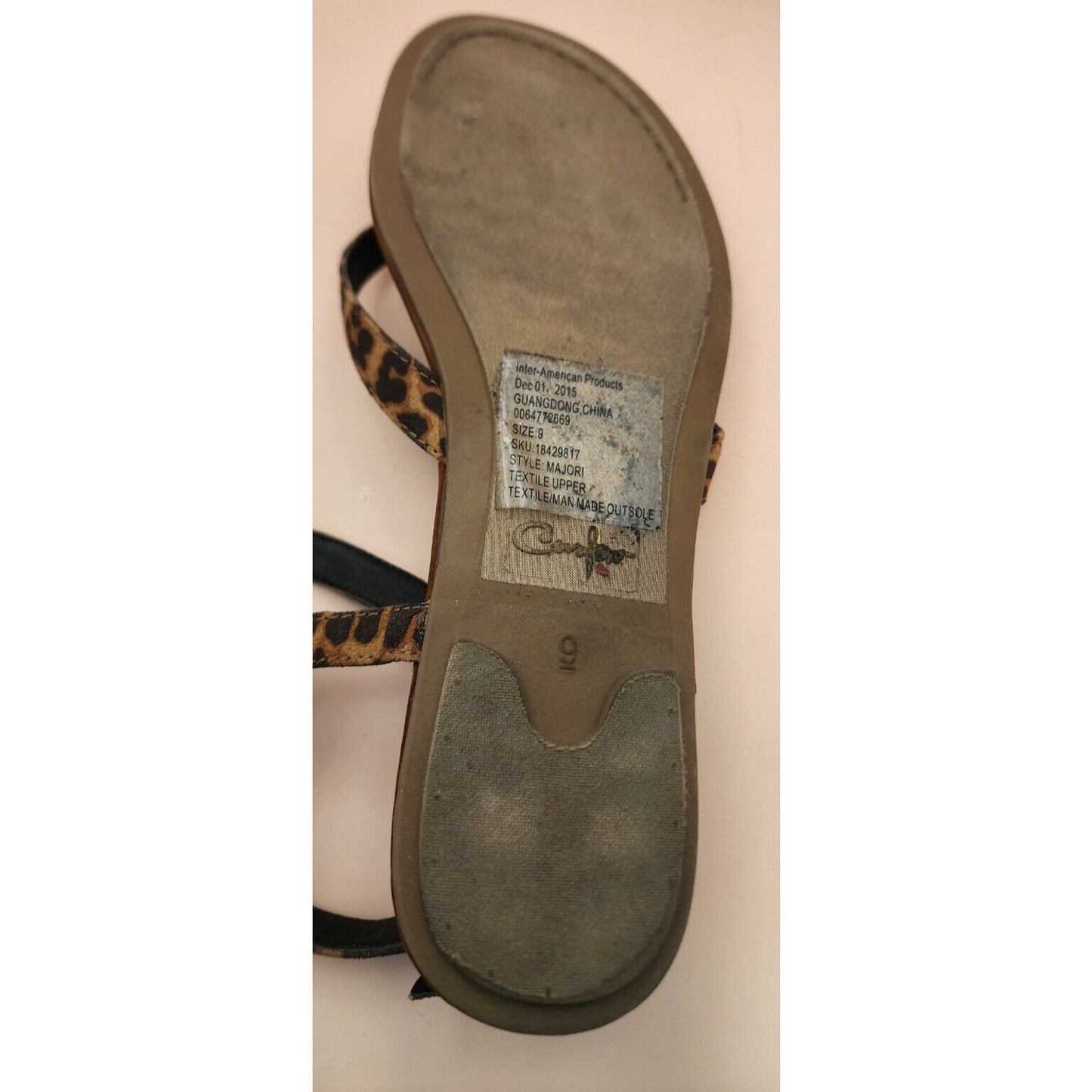 CURFEW - Brown Animal (Cheeta) Print Sandles - CUTE - Size 9 - See Pics.