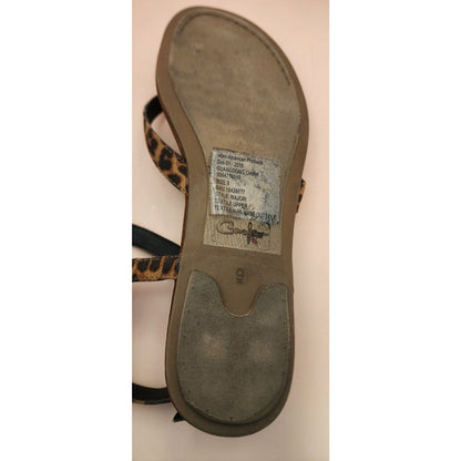 CURFEW - Brown Animal (Cheeta) Print Sandles - CUTE - Size 9 - See Pics.