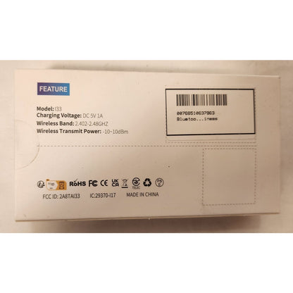 Bluetooth Headset - I33 - Band 2.402-2.48GHZ - Black - Touch Control