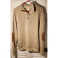 Mens XXL Beige Knit Long Sleeve Henley Pullover Sweater Jeans Hengsheng