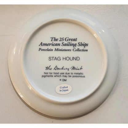 Danbury Mint Great American Sailing Ships Miniature Plate STAG HOUND Japan