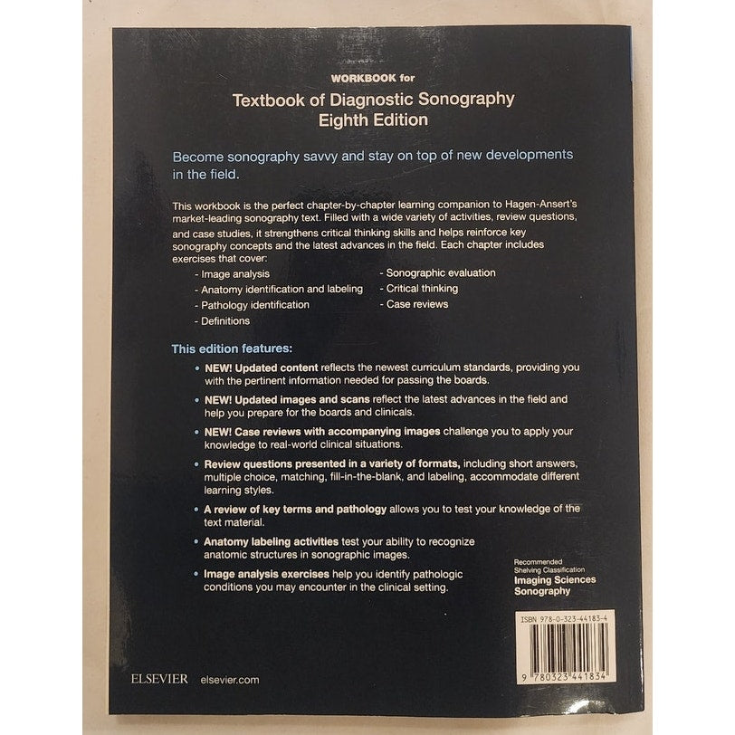Workbook for Textbook of Diagnostic Sonography 8th Ed – Like New