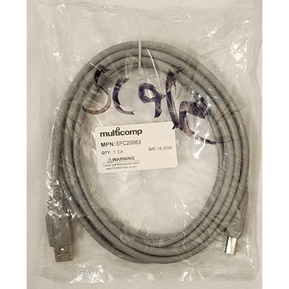 Multicomp SPC20063 - USB 2.0, 10' Gray, Type A to Type B Printer