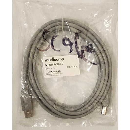 Multicomp SPC20063 - USB 2.0, 10' Gray, Type A to Type B Printer