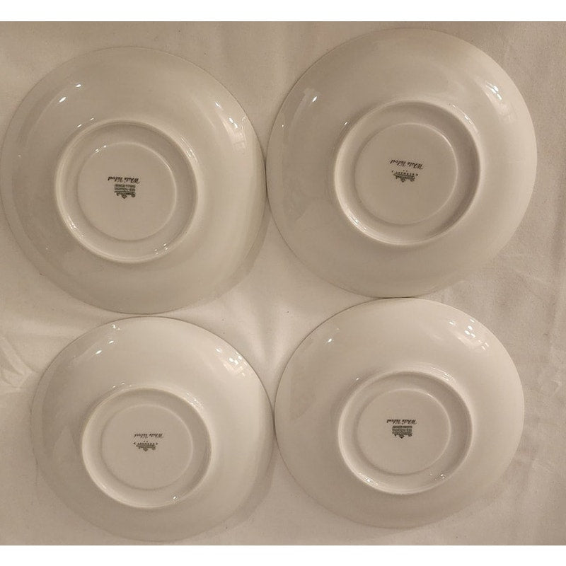 Rosenthal Aida White Velvet Saucers Set of 4 – Gold Trim – Excellent