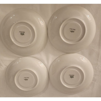 Rosenthal Aida White Velvet Saucers Set of 4 – Gold Trim – Excellent