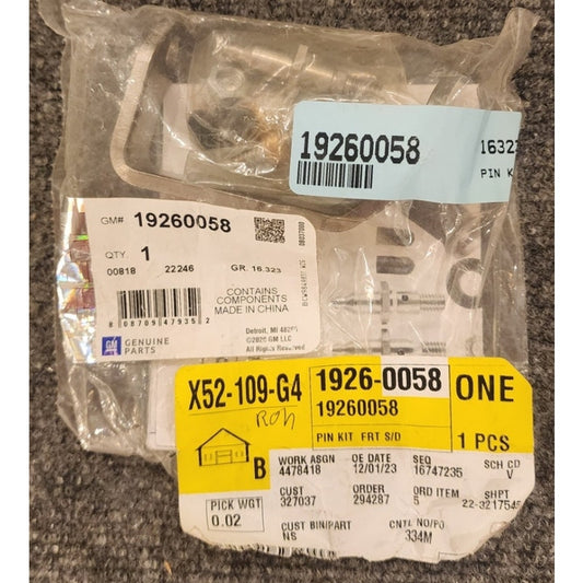 Genuine GM Front Door Hinge Pin Kit 19260058 New In Sealed Bag OEM Hardware
