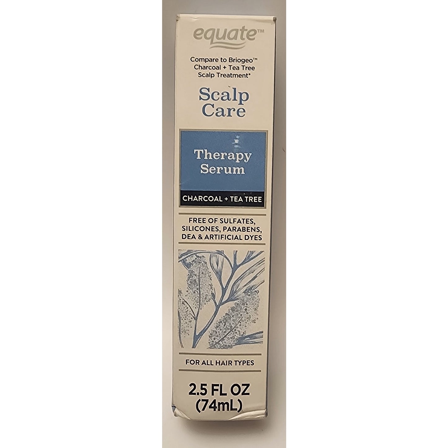 Equate - Scalp Care - Sulfate Free Therapy Serum- Charcoal & Tea Tree- 2.5 fl oz