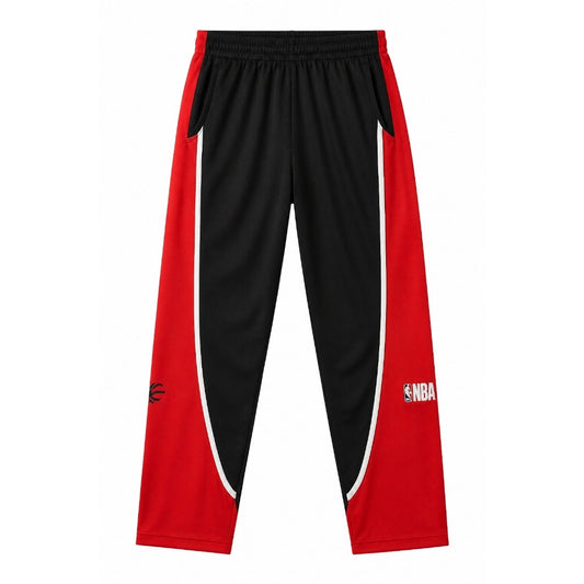 NBA Elevation Warm Up Pants Men’s Large Black Red Colorblock Athletic Joggers
