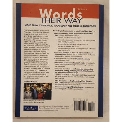 Words Their Way 5th Edition Silver Edition Literacy Instruction Book