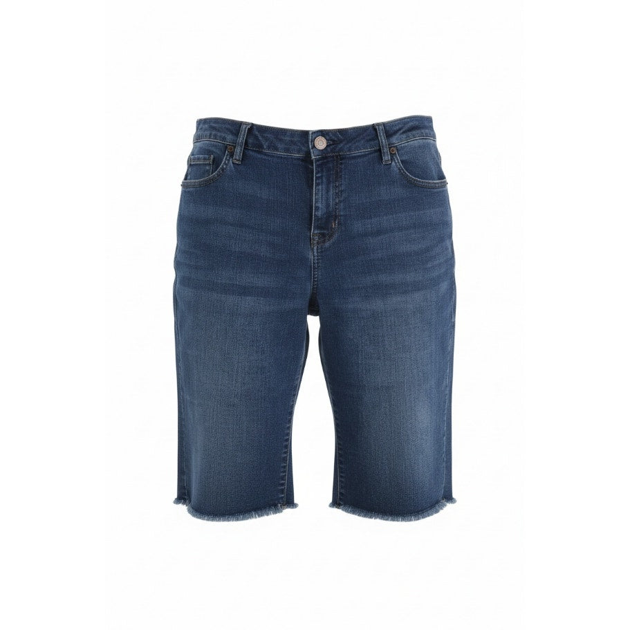 Soho - Bermuda Cut Off Jean Shorts - Frayed Leg Bottoms - Size 16