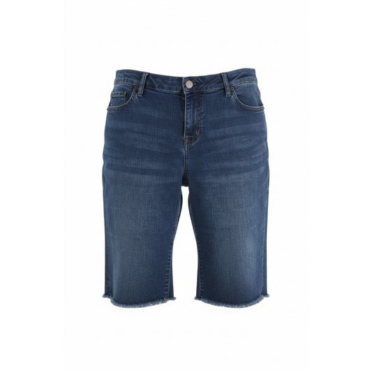 Soho - Bermuda Cut Off Jean Shorts - Frayed Leg Bottoms - Size 16