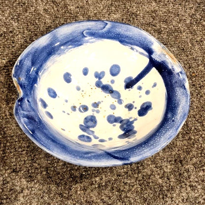 Handmade Ceramic Studio Art Bowl Brown Glaze Round Footed Dish