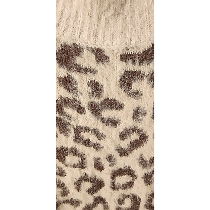 Maurices Leopard Print Fuzzy Sweater Women’s XXL Tan Brown Pullover