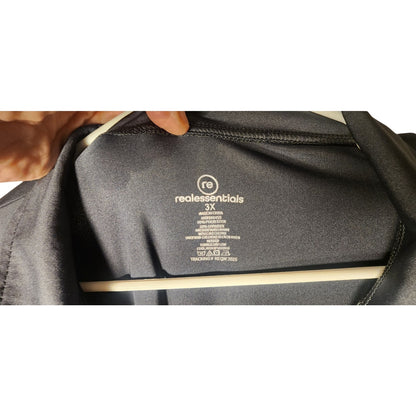 Real Essentials Mens 3XL Long Sleeve 1/4 Zip Pullover Shirt Dark Gray Active