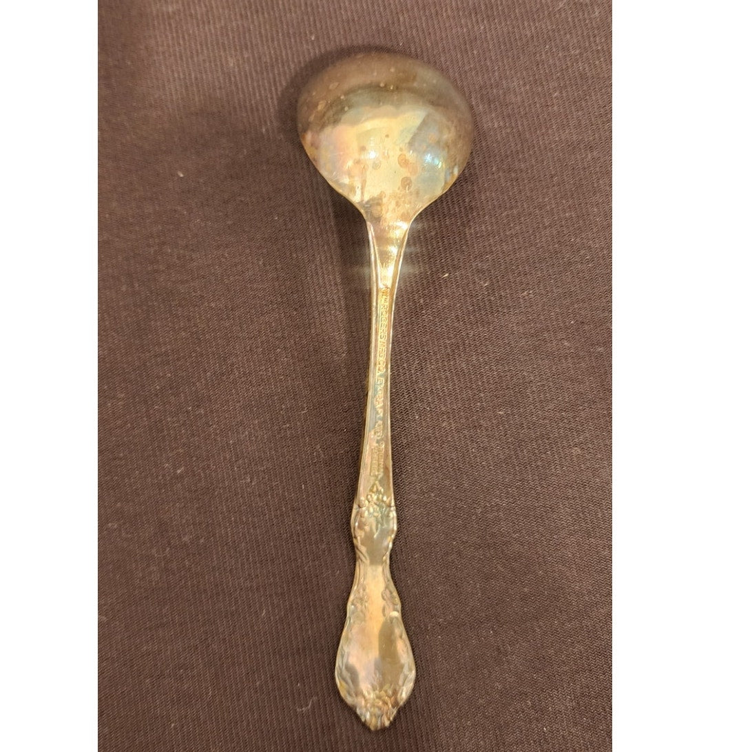 Vintage Wm Rogers Silverplate Deep Ladle Sauce Condiment Spoon 5.5 In