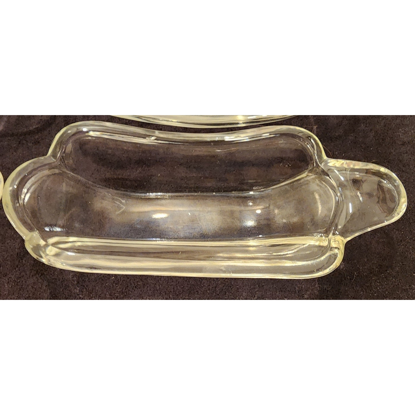 Vintage Clear Glass Banana Split Dishes Set of 6 – Ribbed Oval Dessert Bowls