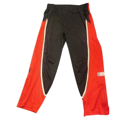 NBA Elevation Warm Up Pants Men’s Large Black Red Colorblock Athletic Joggers