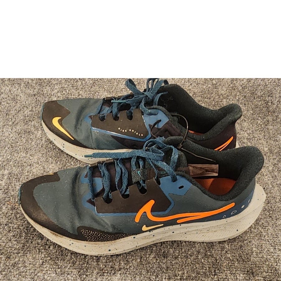 Nike Air Zoom Pegasus 38 Teal Black Orange Running Shoes Men 8.5