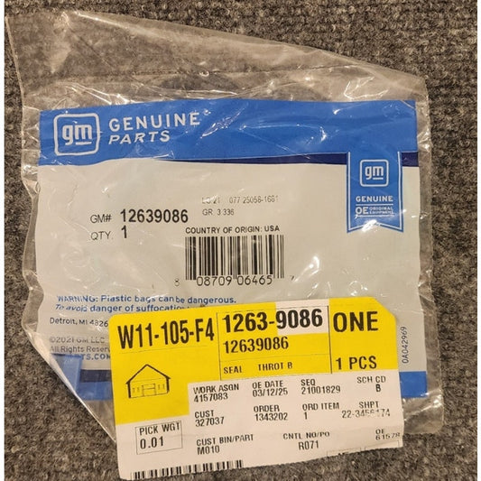 GM Genuine OEM Throttle Body Seal O-Ring Gasket 12639086 ACDelco New