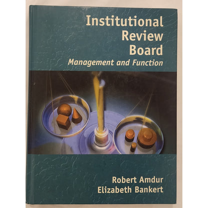 Institutional Review Board Management & Function 2nd Ed Amdur + Laminated Sheet