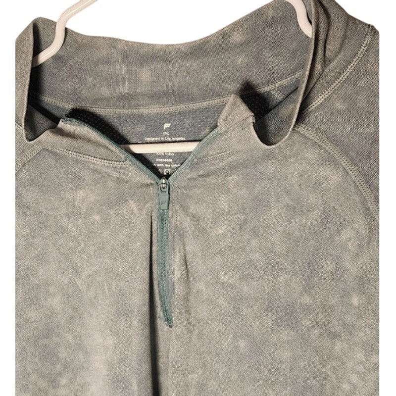 Fila Mens XXL Light Greenish Gray Marbled Long Sleeve Henley Shirt RN134638