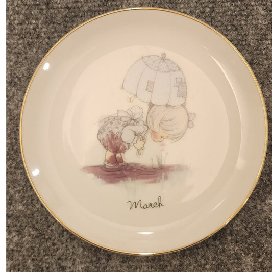 Vintage 1983 Precious Moments March Plate Voice of Spring Jonathan & David Boxed