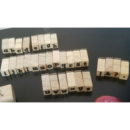 Rubber Stamp Lot,1 full alphabet, many other stamps. large, med, small - Ink too