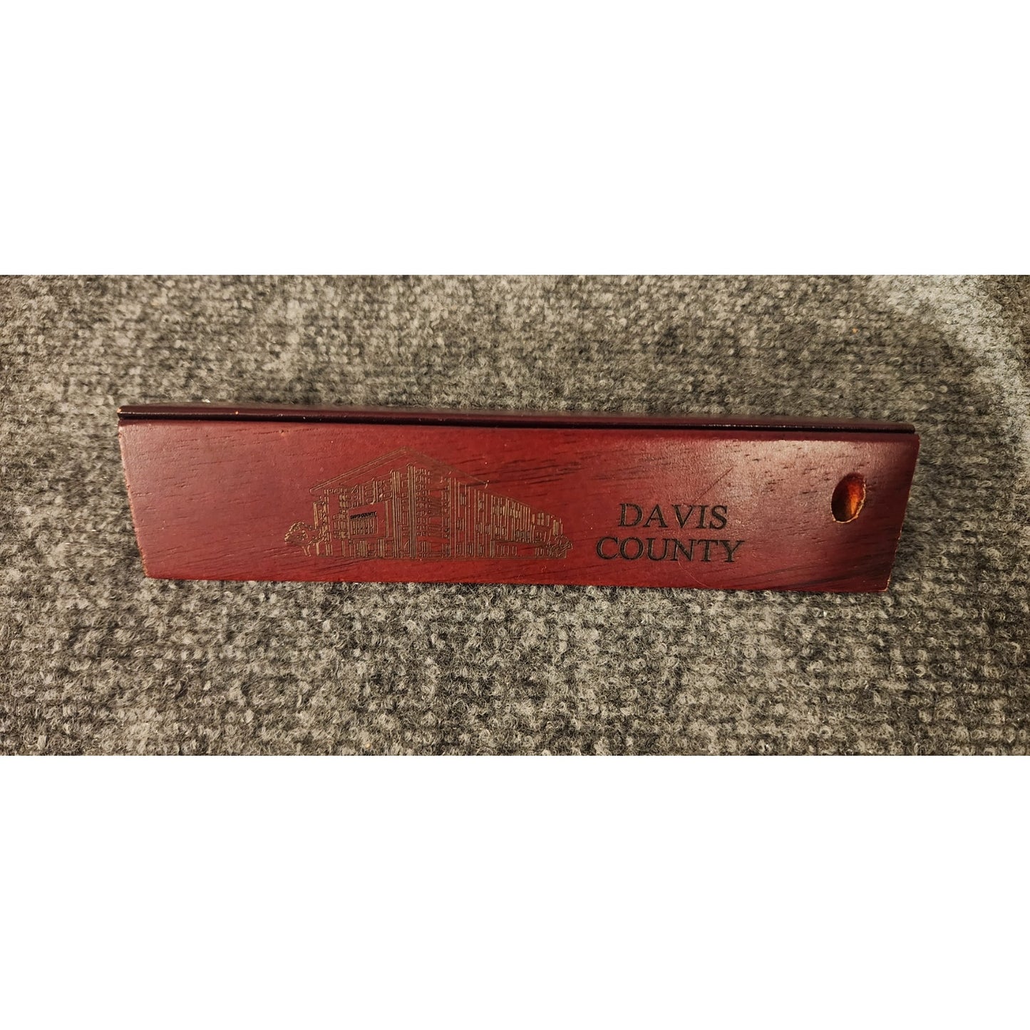 Vintage Davis County Utah Commemorative Desk Pen Holder Base Swivel Set