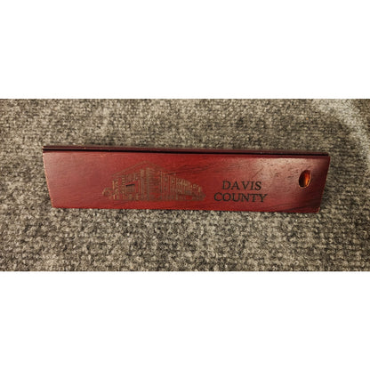 Vintage Davis County Utah Commemorative Desk Pen Holder Base Swivel Set
