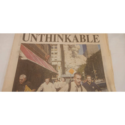 9/11 newspaper - Salt Lake Tribune 9/12/2001 - and 10/11/2001 1 month after