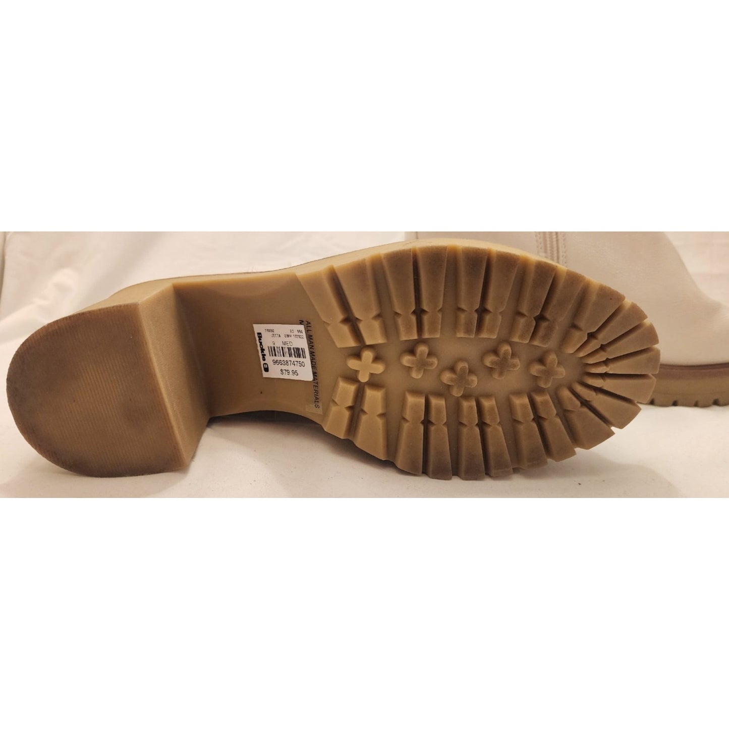 DV Dolce Vita - Jetta Ankle Platform Boots - women’s 9M - cream white/tan heel