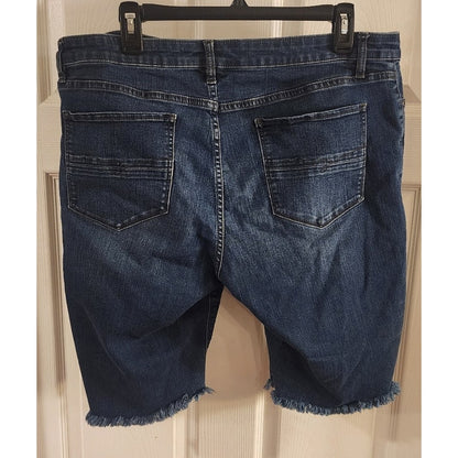 Soho - Bermuda Cut Off Jean Shorts - Frayed Leg Bottoms - Size 16