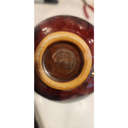 Vintage Red‑Glaze Vase – Studio Mark – 6" Tall – Chinese Style