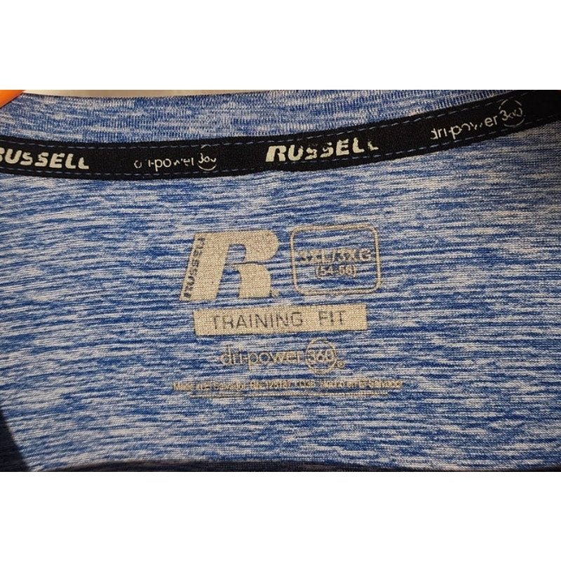 Russell Athletic Mens 3XL Light Blue Dri-Power 360 Short Sleeve Training Shirt