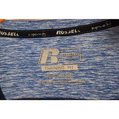 Russell Athletic Mens 3XL Light Blue Dri-Power 360 Short Sleeve Training Shirt