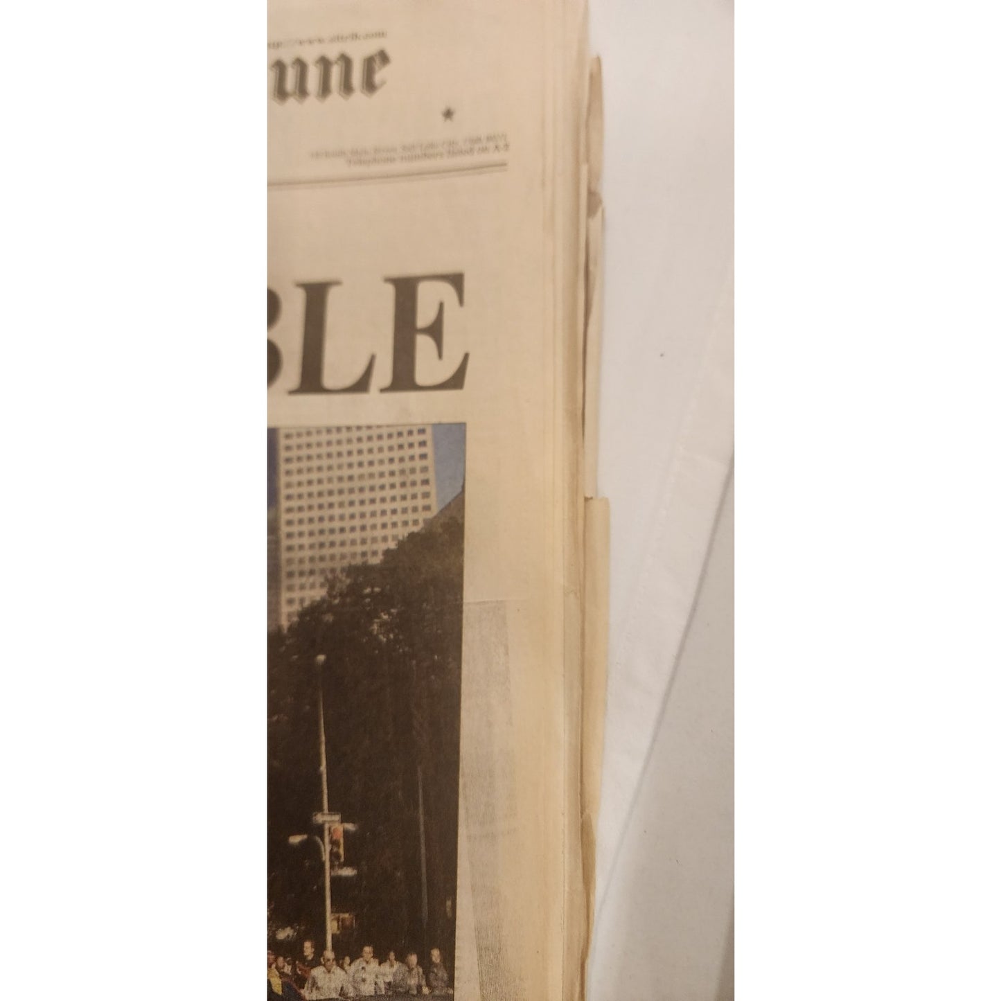 9/11 newspaper - Salt Lake Tribune 9/12/2001 - and 10/11/2001 1 month after