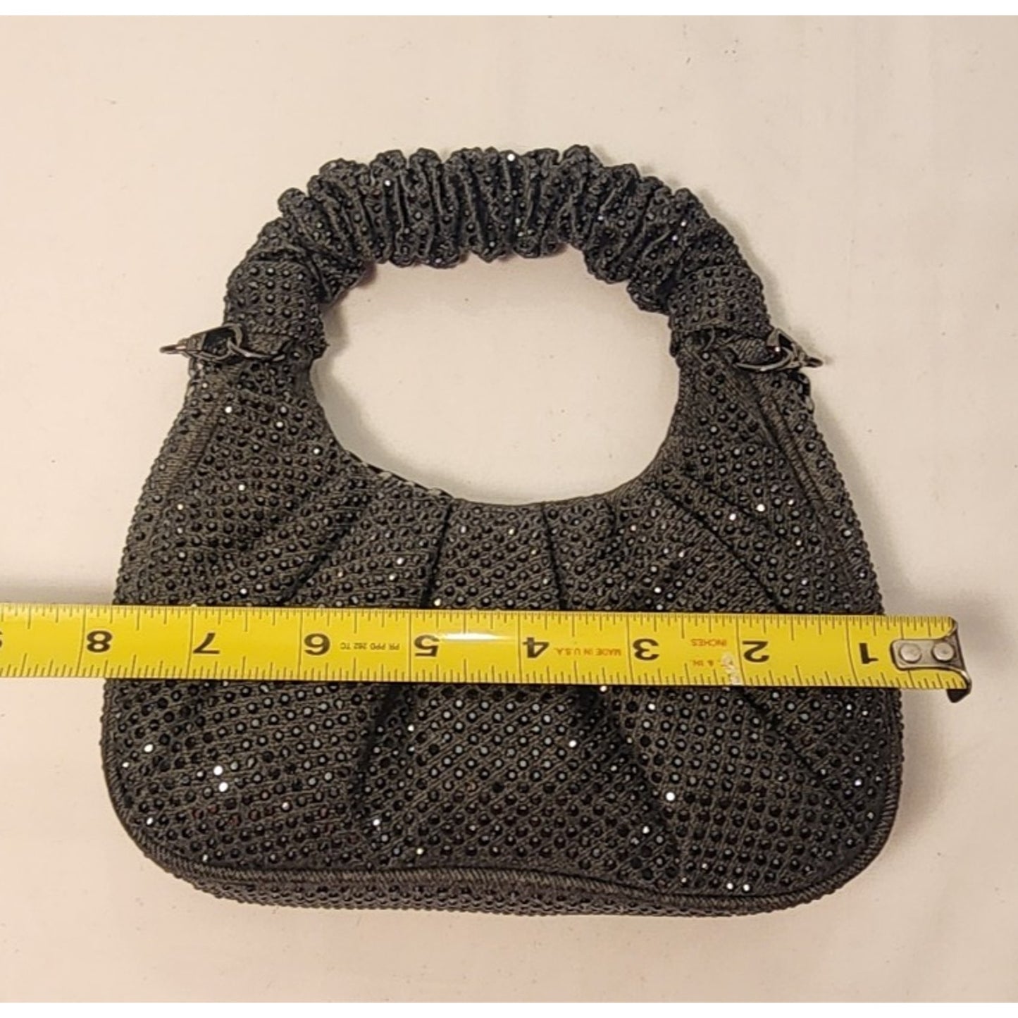ALDO - Women's Handbag - Black with Rhinestones - IVALIAX D21- Apprx. 8X8 inches