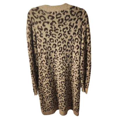 Maurices Leopard Print Fuzzy Sweater Women’s XXL Tan Brown Pullover