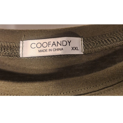 Coofandy Mens Sleeveless T Shirt Tank Top Khaki Green Gym Activewear Size XXL