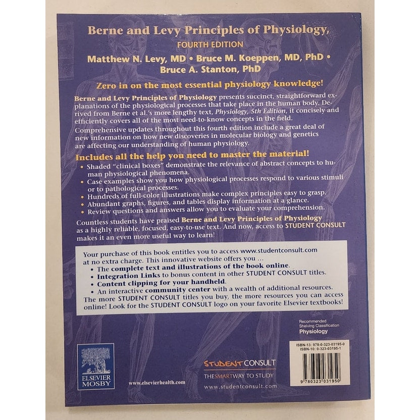 Berne & Levy Principles of Physiology 4th Ed – Like New – Code Unused