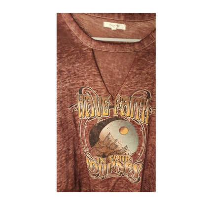 Maurices Have Faith in Your Journey Tee L Maroon Mountain Graphic