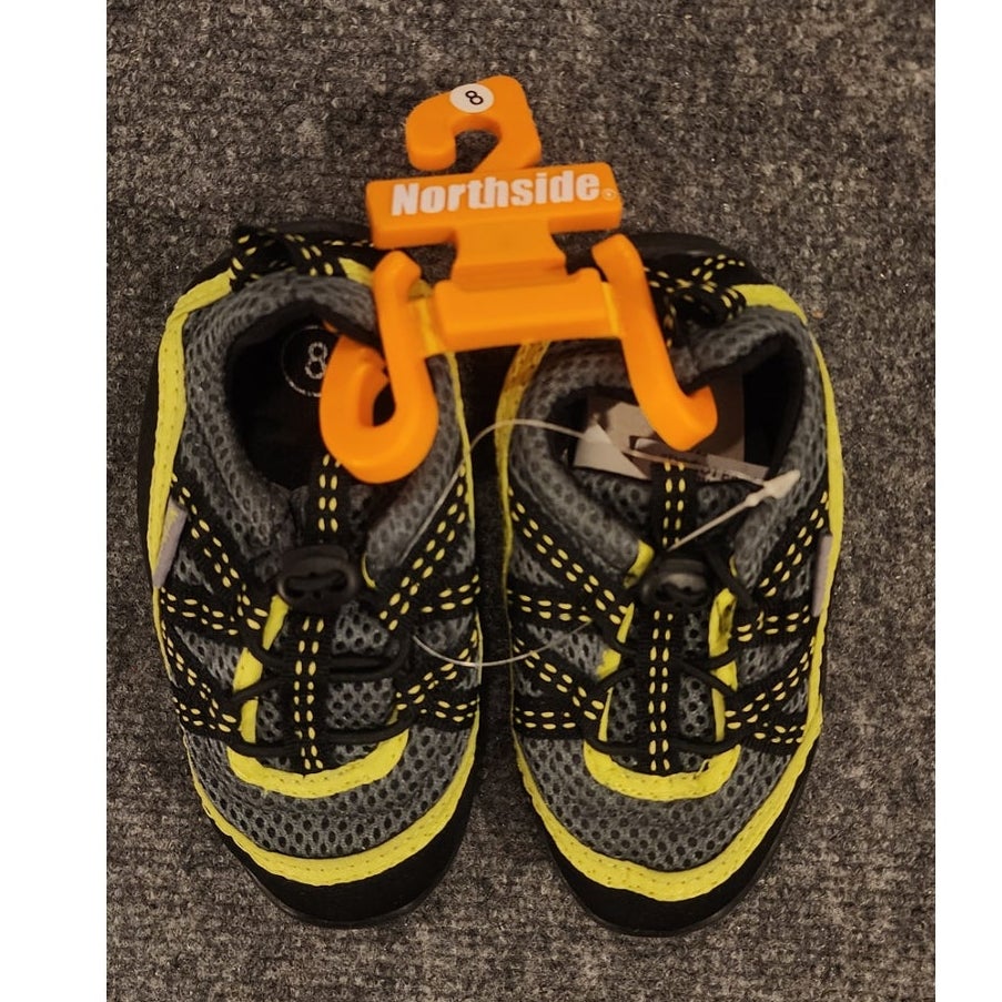 Northside Kids Size 8 Gray Yellow/Green Boat Shoes NWT