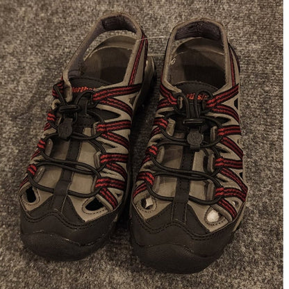 Northside Mens Size 3 Gray Red Closed Toe Heel Strap Sandals NWOT