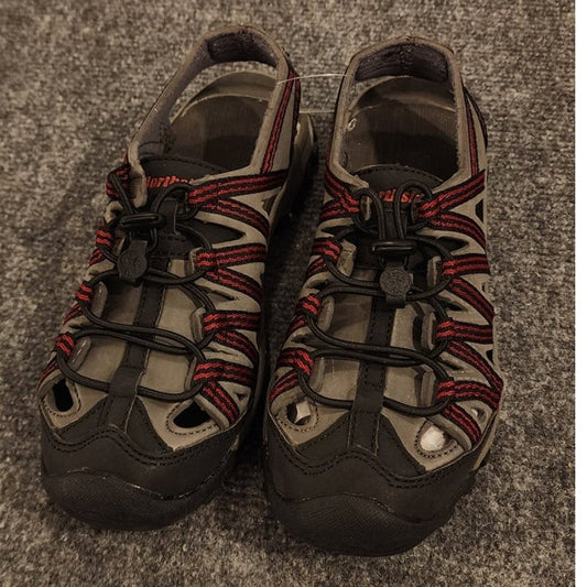 Northside Mens Size 3 Gray Red Closed Toe Heel Strap Sandals NWOT